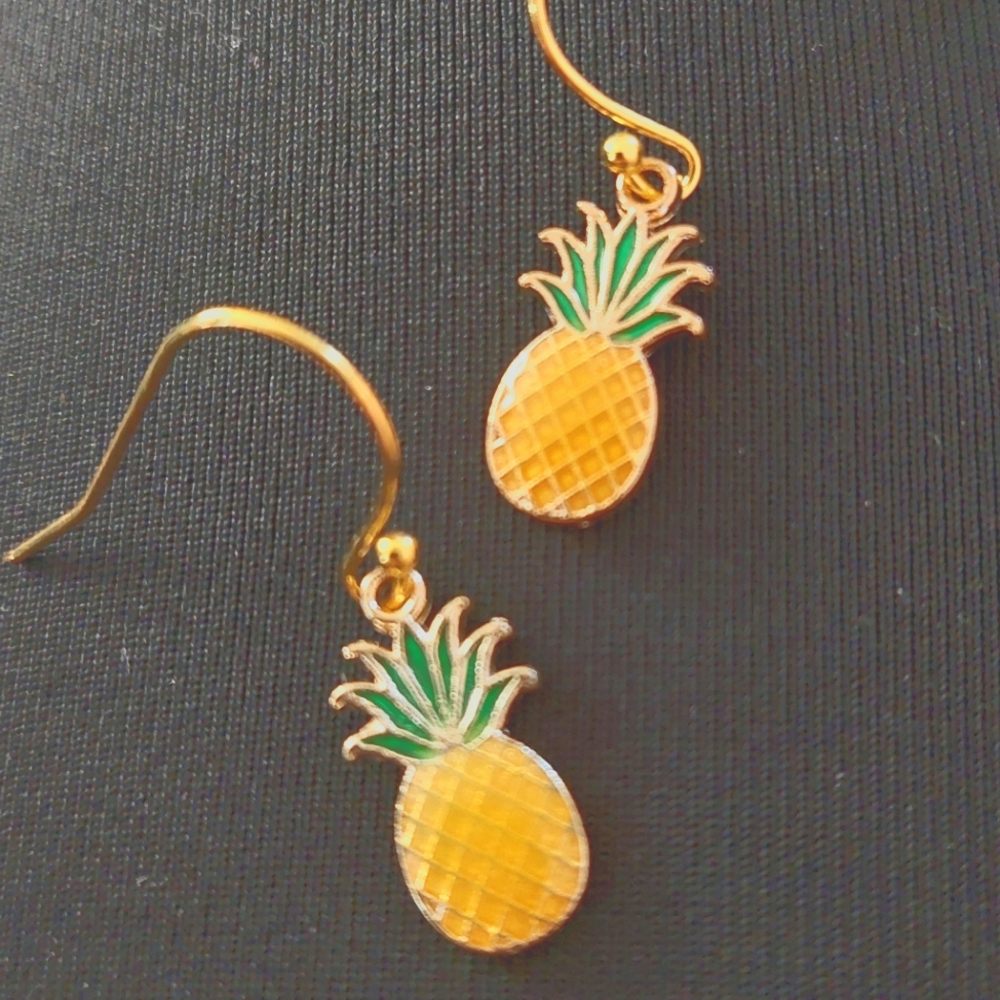 Enamel on alloy pineapple earrings